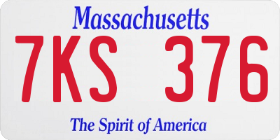 MA license plate 7KS376