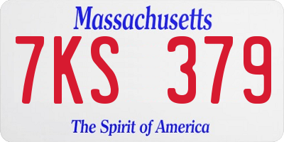 MA license plate 7KS379