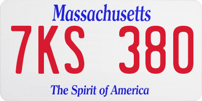 MA license plate 7KS380
