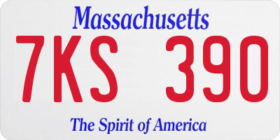 MA license plate 7KS390