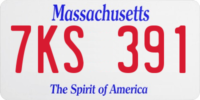 MA license plate 7KS391
