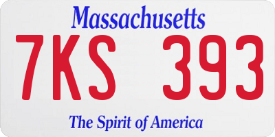 MA license plate 7KS393