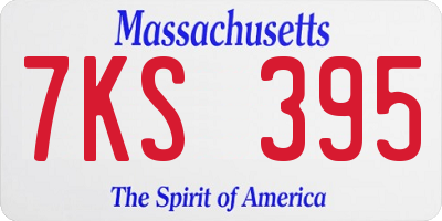 MA license plate 7KS395