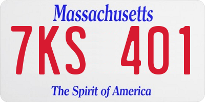 MA license plate 7KS401