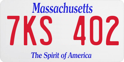 MA license plate 7KS402