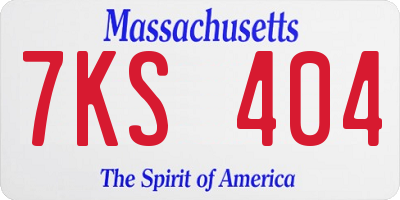 MA license plate 7KS404