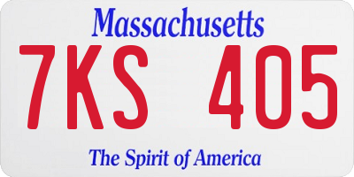 MA license plate 7KS405