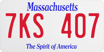 MA license plate 7KS407