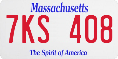 MA license plate 7KS408