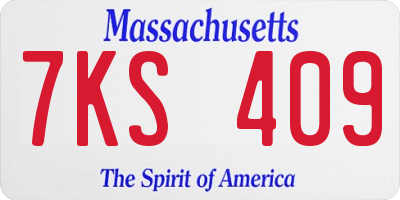 MA license plate 7KS409
