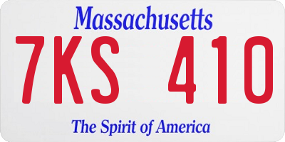 MA license plate 7KS410