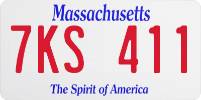 MA license plate 7KS411