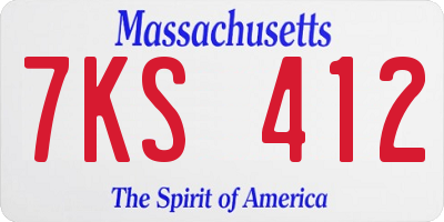 MA license plate 7KS412