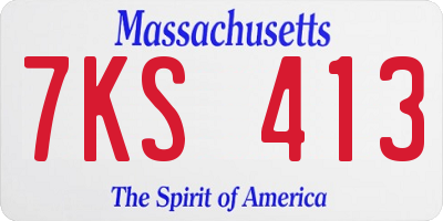 MA license plate 7KS413
