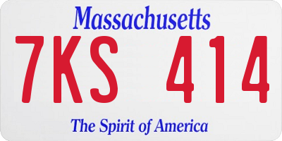 MA license plate 7KS414