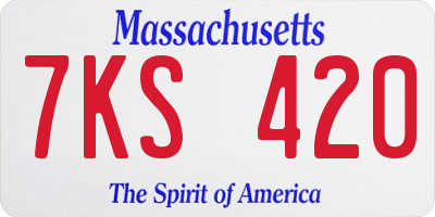 MA license plate 7KS420