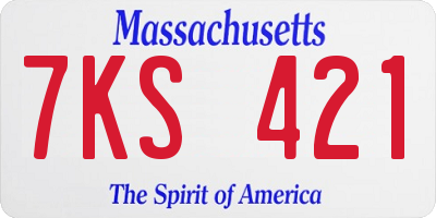 MA license plate 7KS421