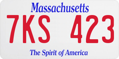 MA license plate 7KS423