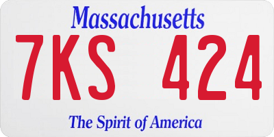 MA license plate 7KS424