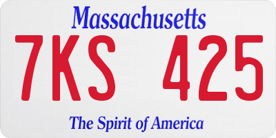 MA license plate 7KS425