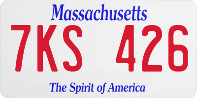 MA license plate 7KS426
