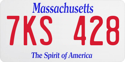 MA license plate 7KS428