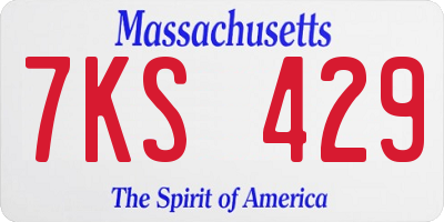 MA license plate 7KS429