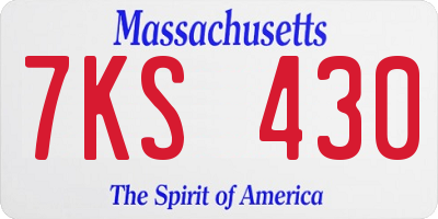 MA license plate 7KS430