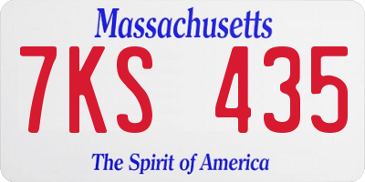 MA license plate 7KS435