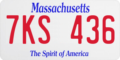 MA license plate 7KS436