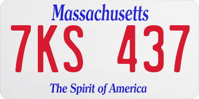 MA license plate 7KS437
