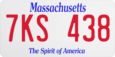 MA license plate 7KS438