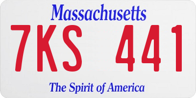 MA license plate 7KS441