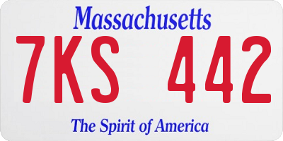 MA license plate 7KS442