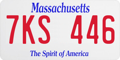 MA license plate 7KS446