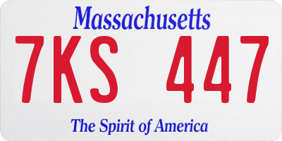 MA license plate 7KS447