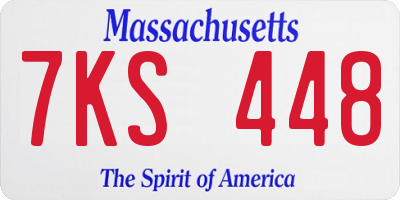 MA license plate 7KS448