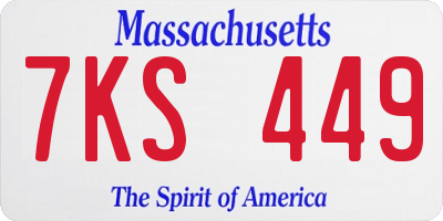 MA license plate 7KS449