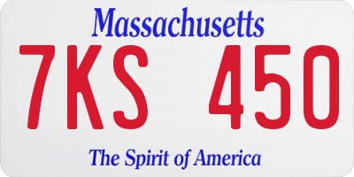 MA license plate 7KS450