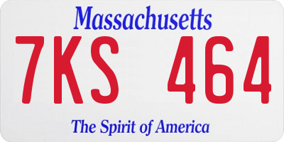 MA license plate 7KS464