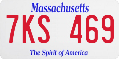 MA license plate 7KS469