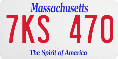 MA license plate 7KS470