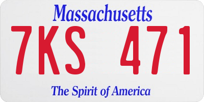 MA license plate 7KS471