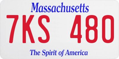 MA license plate 7KS480