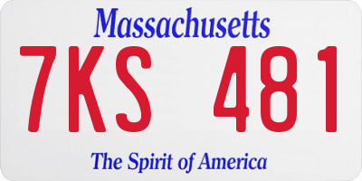 MA license plate 7KS481
