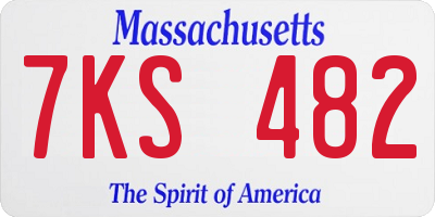 MA license plate 7KS482
