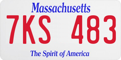MA license plate 7KS483