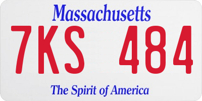 MA license plate 7KS484