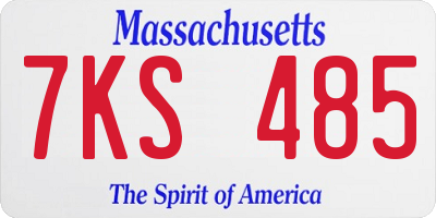 MA license plate 7KS485