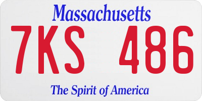 MA license plate 7KS486